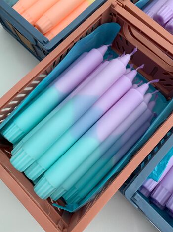 Dip Dye Lights * Abricot Jaune Turquoise Violet - Bougies DIP DYE 5