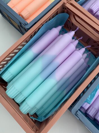 Dip Dye Lights * Abricot Jaune Turquoise Violet - Bougies DIP DYE 9