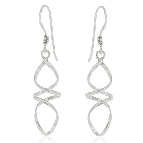 Sterling Silver Delicate Twist Drop Earrings with and Presentation Box