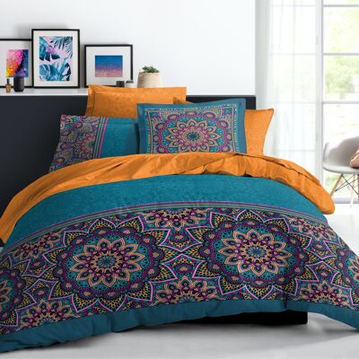 JEFF 4-PIECE DUVET COVER SET WITH FITTED SHEET IN 160X201