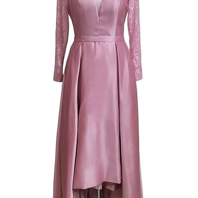 Langärmliges Festkleid Rosa