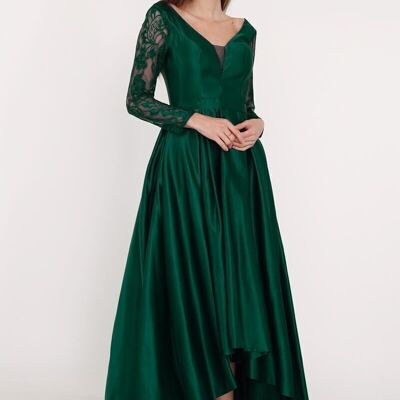 Long-sleeved formal dress Emerald green