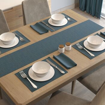 Chemin de Table Savannah Bleu Marine 1