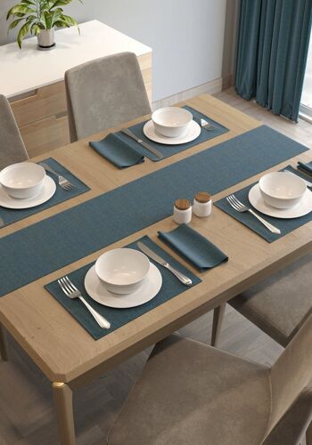 Chemin de Table Savannah Bleu Marine 2