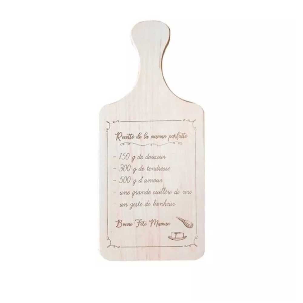 Tabla de aperitivos de madera "Receta para el..."