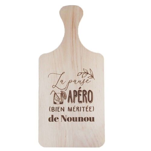 Planche apéro en bois "La pause apéro (bien méritée) de…"