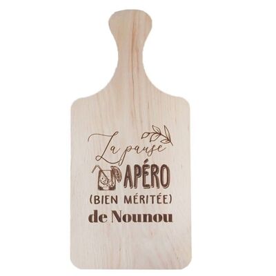 Tablero de madera para aperitivos "La pausa (merecida) para el aperitivo de…"