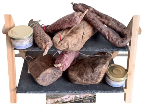 Pack découverte 12 produits de charcuterie Corse  dont quart de jambon + 2 verrines
