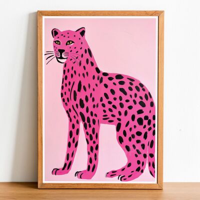 Stampa artistica di ghepardo rosa 02