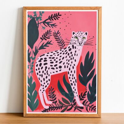 Stampa artistica di ghepardo rosa 05