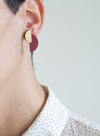Boucles d'oreilles au design moderne | Boucles d'oreilles demi-cercle | Boucles d'oreilles minimalistes Mack 1