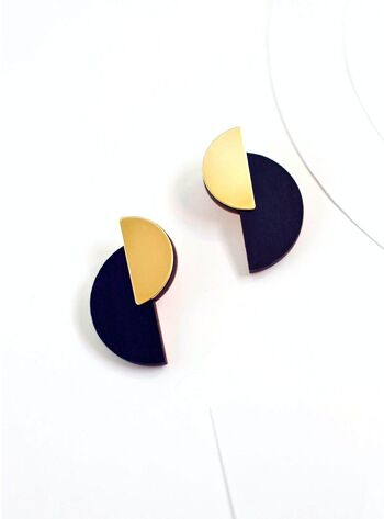 Boucles d'oreilles au design moderne | Boucles d'oreilles demi-cercle | Boucles d'oreilles minimalistes Mack 6