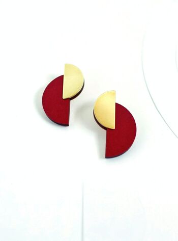 Boucles d'oreilles au design moderne | Boucles d'oreilles demi-cercle | Boucles d'oreilles minimalistes Mack 7