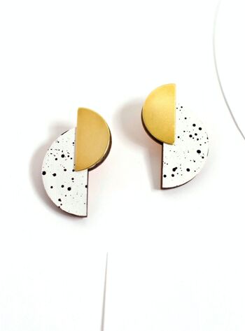 Boucles d'oreilles au design moderne | Boucles d'oreilles demi-cercle | Boucles d'oreilles minimalistes Mack 8