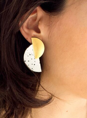 Boucles d'oreilles au design moderne | Boucles d'oreilles demi-cercle | Boucles d'oreilles minimalistes Mack 9