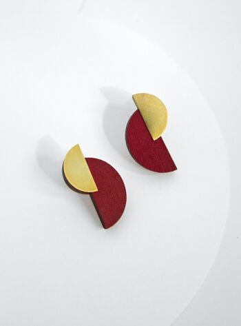 Boucles d'oreilles au design moderne | Boucles d'oreilles demi-cercle | Boucles d'oreilles minimalistes Mack 15