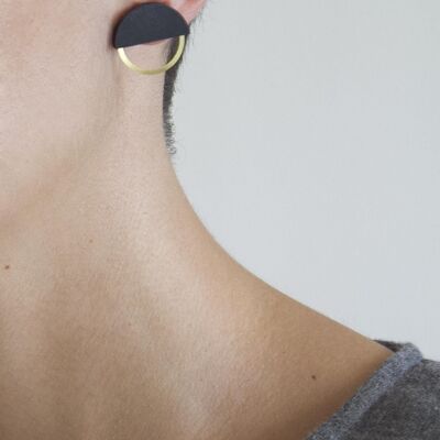 Semicircle earrings | Geometric earrings | Nevy minimalist modern earrings