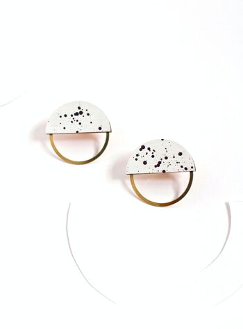 Boucles d'oreilles demi-cercle | Boucles d'oreilles géométriques | Boucles d'oreilles modernes minimalistes Nevy 13