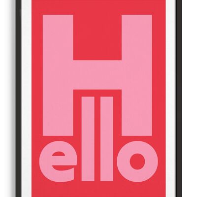 Hello - A4 - Red background