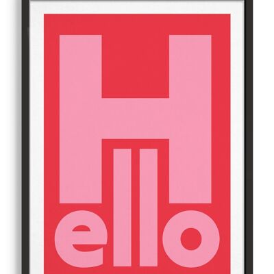 Hello - A4 - Red background