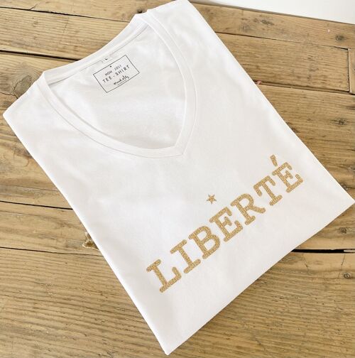 Tee-shirt blanc "Liberté"