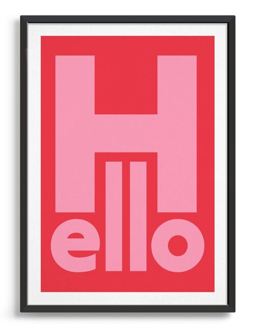 Hello - A3 - Red background