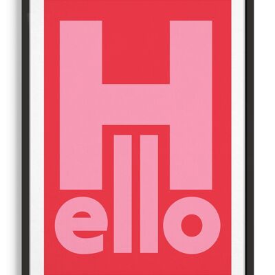 Hello - A3 - Red background