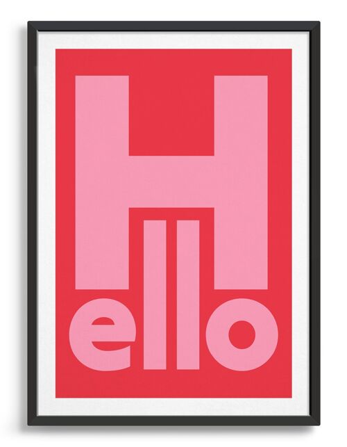 Hello - A2 - Red background