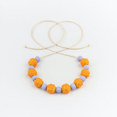 Orange and lilac ANEMONE necklace