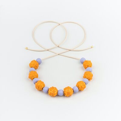 Collana ANEMONE arancione e lilla