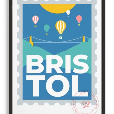 Briefmarke Bristol - A4 - Helle Farben