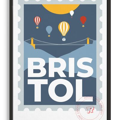 Briefmarke Bristol - A2 - Grau & Gelb &