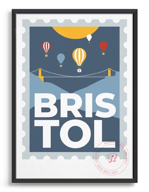 Bristol stamp - A5 mini - Grey & yellow