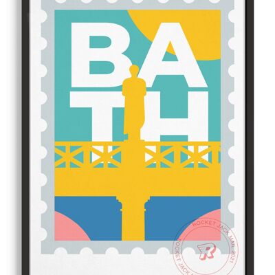 Bath city stamp - A3 - Bright colours