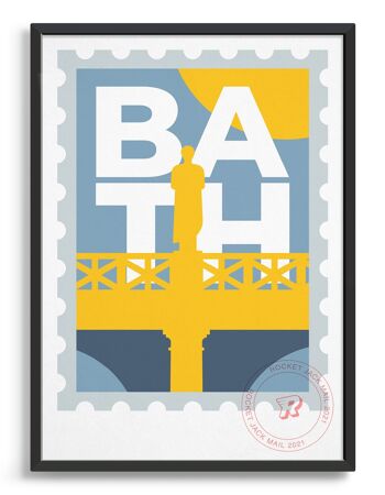 Tampon de la ville de Bath - A3 - Gris & jaune 1