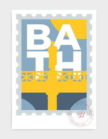 Tampon de la ville de Bath - A3 - Gris & jaune 3