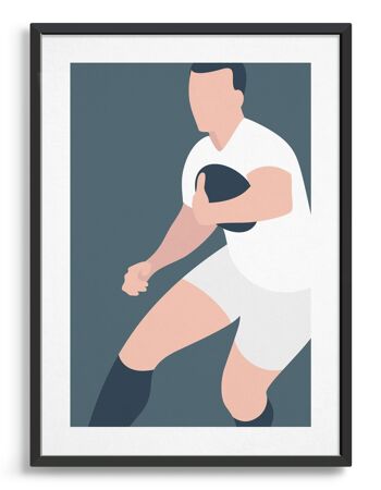 Joueur de rugby - A4 - Blanc 1