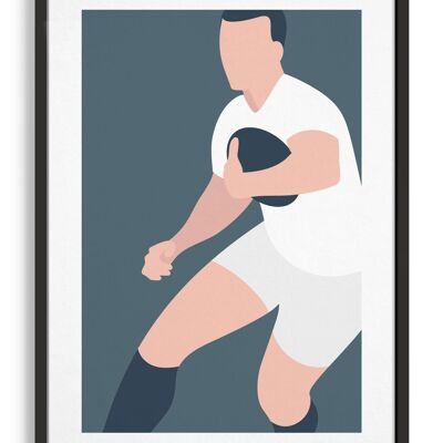 Rugby player - A3 - White
