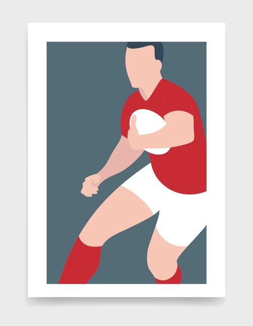 Rugby player - A5 - Red