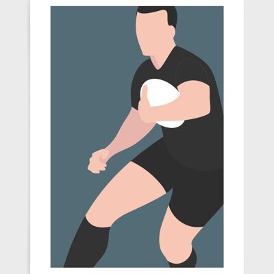 Rugby player - A5 - Black