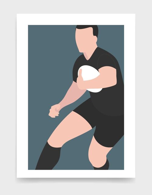 Rugby player - A4 - Black