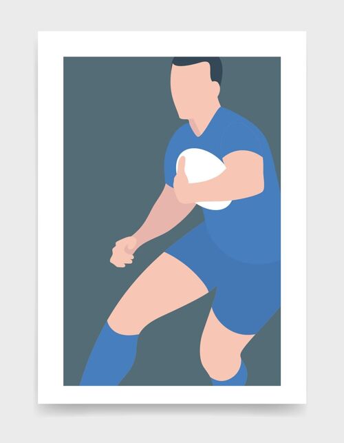 Rugby player - A5 - Blue