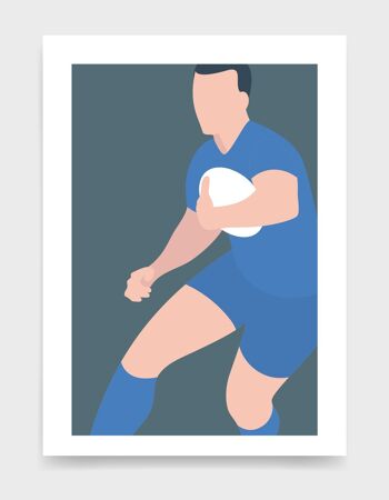 Joueur de rugby - A5 - Bleu 1