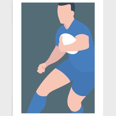 Rugby player - A5 - Blue