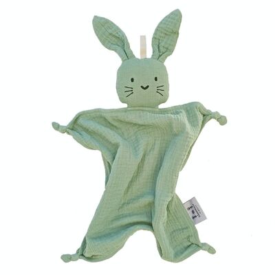 Organic cuddly rabbit cameo green GOTS