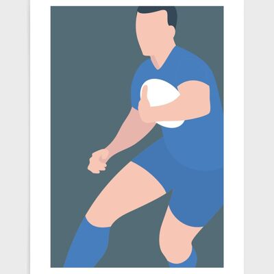 Rugby player - A2 - Blue