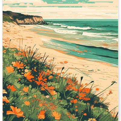 Affiche illustration Plage