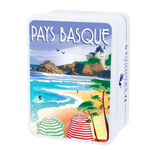 COFFRET PAYS BASQUE MER - BOUCHÉES NOISETTE FONDANTES CHOCOLAT LAIT 33% EN PAPILLOTES