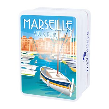 COFFRET MARSEILLE VIEUX PORT - BOUCHÉES NOISETTE FONDANTES CHOCOLAT LAIT 33% EN PAPILLOTES 1