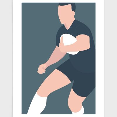 Rugby player - A2 - Dark Blue